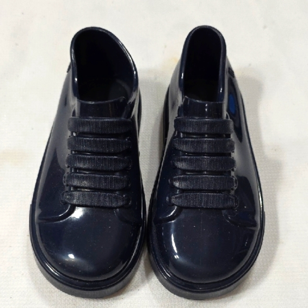 Mini‎ Melissa Girl's Glossy Navy Shoes Rubbery Waterproof Sz 10 EUC